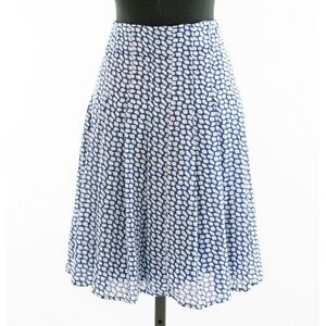 JW Blue White Snake Print Lined Chiffon Skirt L